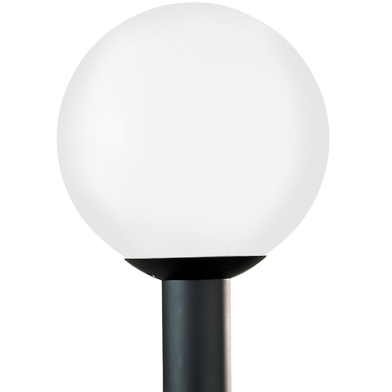 Generation Lighting 8254-68 Outdoor Globe One Light Outdoor Post Lantern, White Plastic