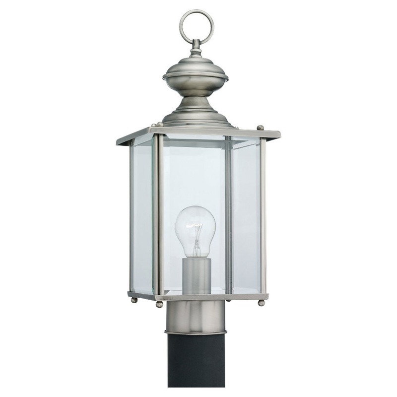 Generation Lighting 8257-965 Jamestowne One Light Outdoor Post Lantern, Antique Brushed Nickel