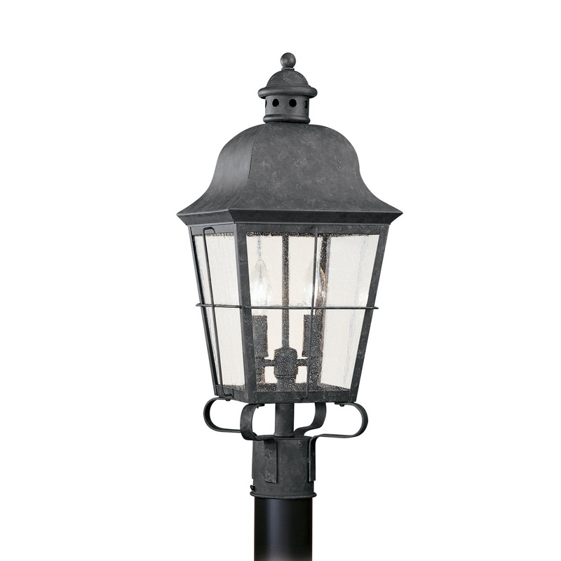Generation Lighting 8262EN-46 Chatham Two Light Outdoor Post Lantern, Oxidized Bronze