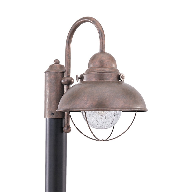 Generation Lighting 8269-44 Sebring One Light Outdoor Post Lantern, Weathered Copper