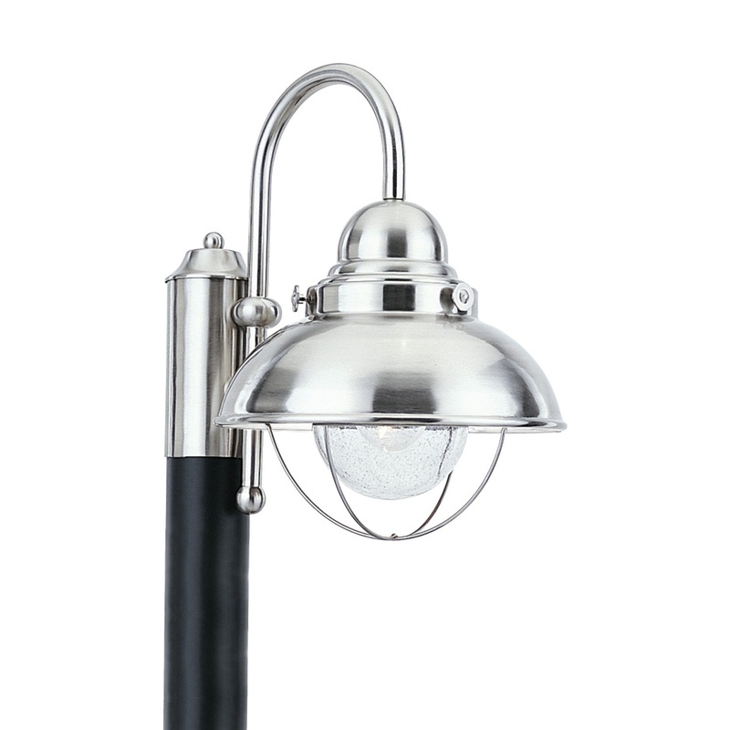 Generation Lighting 8269-98 Sebring One Light Outdoor Post Lantern, Brushed Stainless
