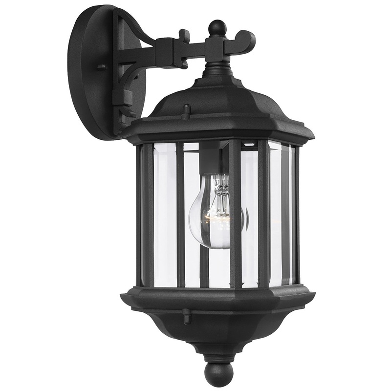 Generation Lighting 84030-12 Kent One Light Outdoor Wall Lantern, Black