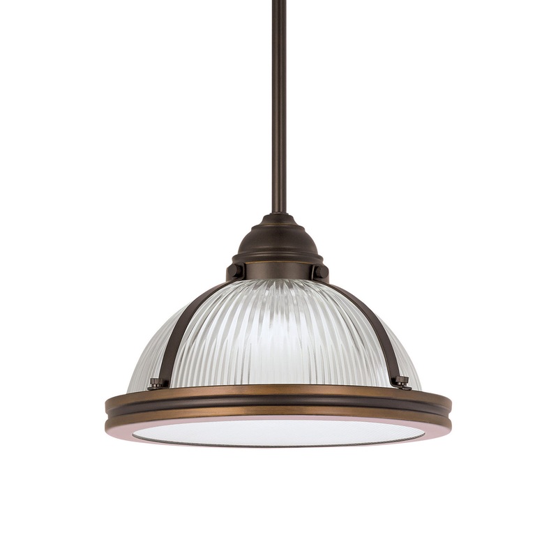 Generation Lighting 65060EN3-715 Pratt Street Prismatic One Light Pendant, Autumn Bronze