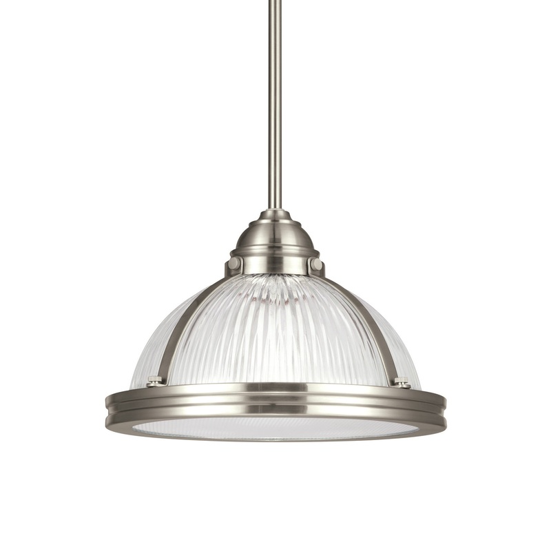 Generation Lighting 65060EN3-962 Pratt Street Prismatic One Light Pendant, Brushed Nickel