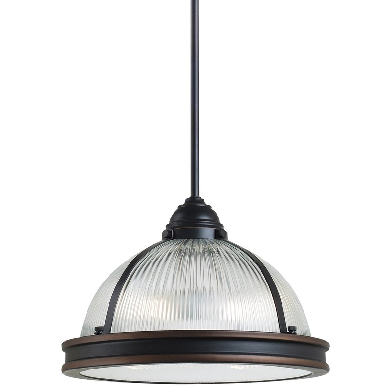 Generation Lighting 65061EN3-715 Pratt Street Prismatic Two Light Pendant, Autumn Bronze