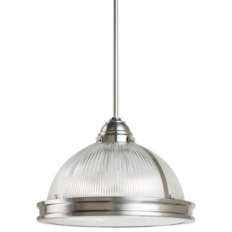 Generation Lighting 65061EN3-962 Pratt Street Prismatic Two Light Pendant, Brushed Nickel