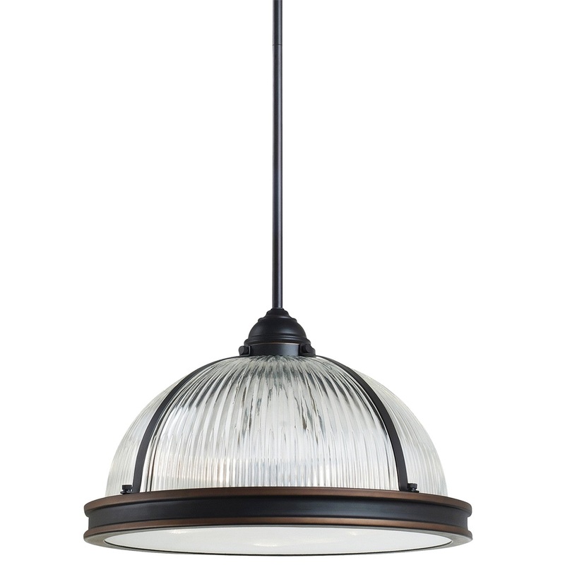 Generation Lighting 65062EN3-715 Pratt Street Prismatic Three Light Pendant, Autumn Bronze