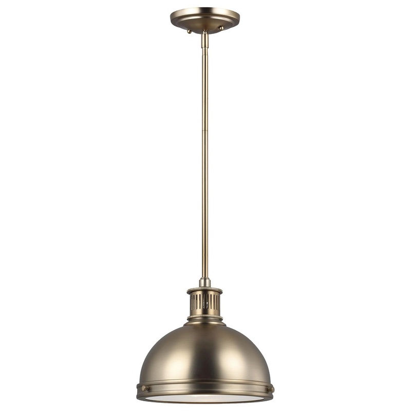 Generation Lighting 65085EN3-848 Pratt Street Metal One Light Pendant, Satin Brass