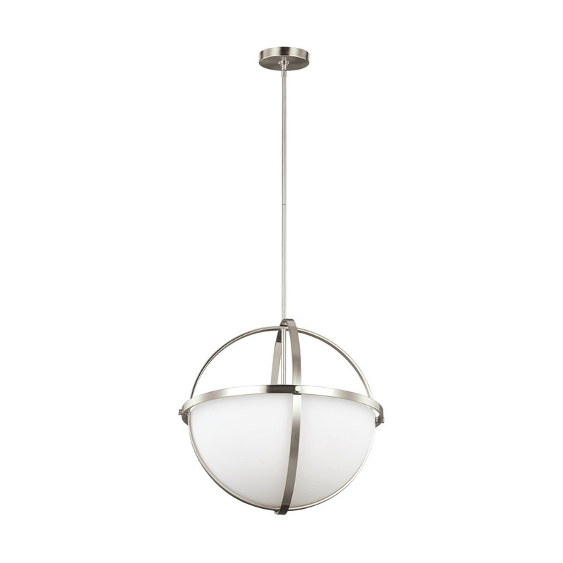 Generation Lighting 6624603-962 Alturas Three Light Pendant, Brushed Nickel