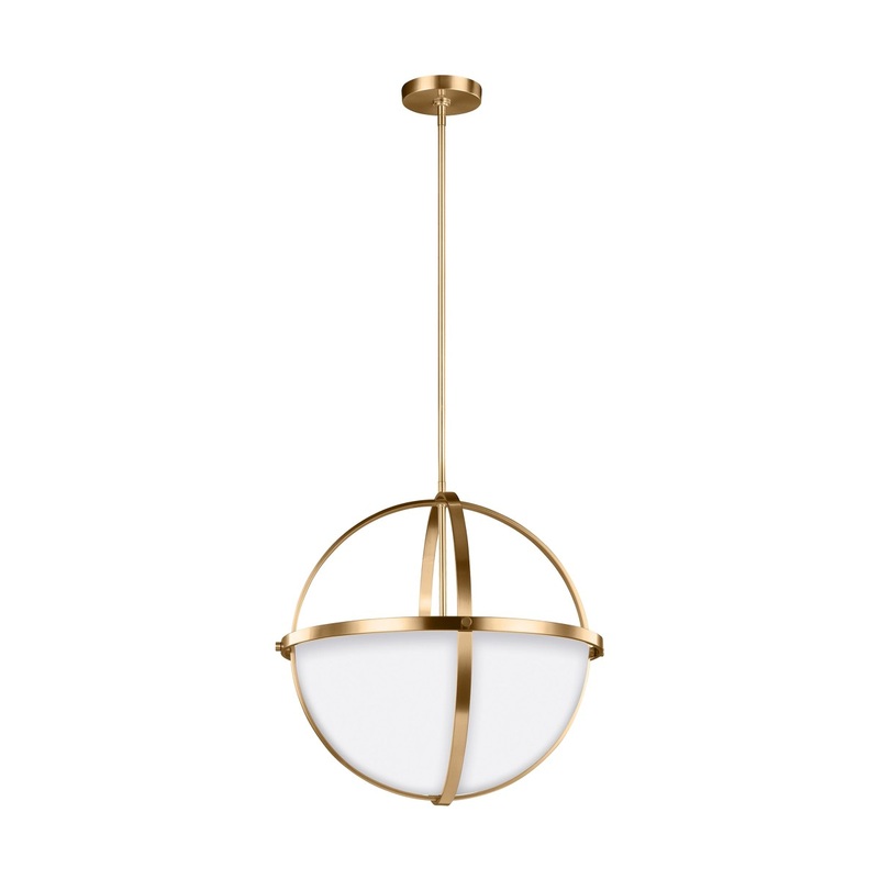 Generation Lighting 6624603EN3-848 Alturas Three Light Pendant, Satin Brass