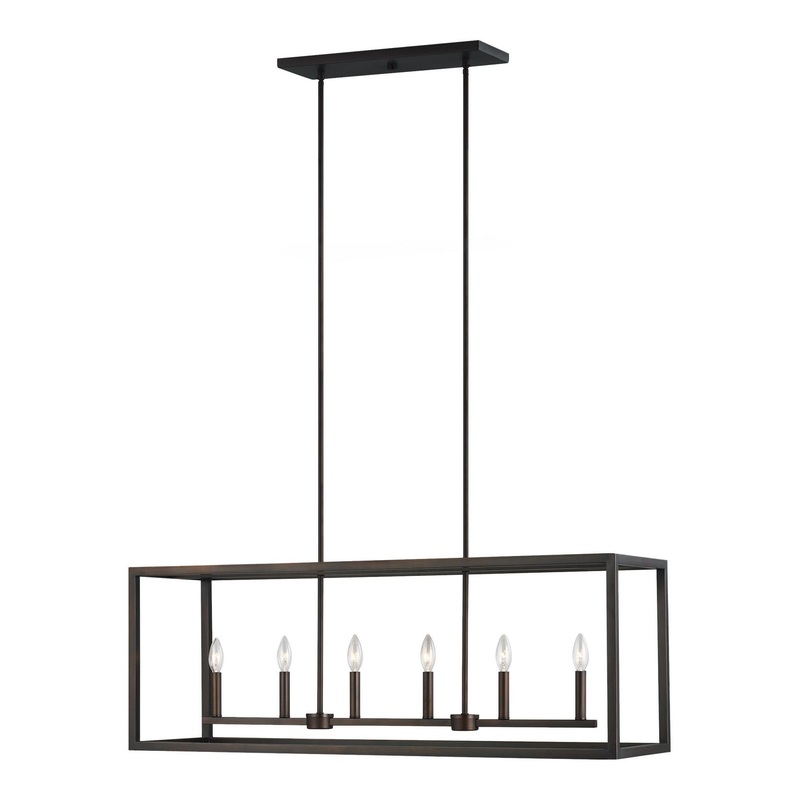 Generation Lighting 6634506EN-710 Moffet Street Six Light Island Pendant, Bronze