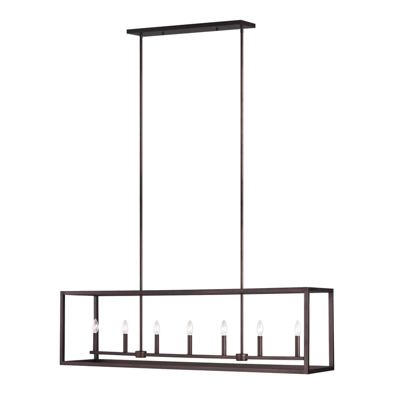Generation Lighting 6634507-710 Moffet Street Seven Light Island Pendant, Bronze