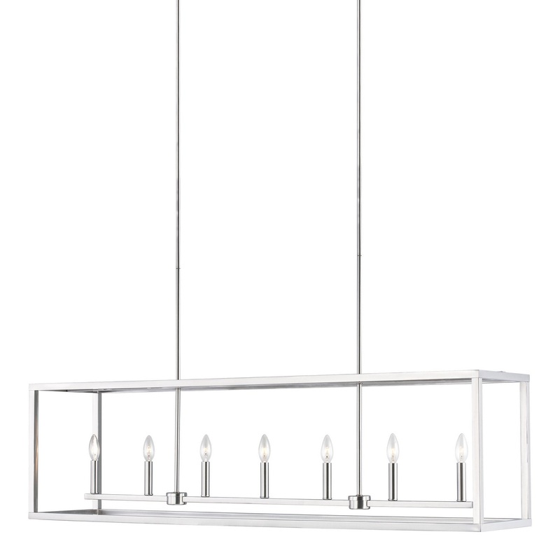 Generation Lighting 6634507-962 Moffet Street Seven Light Island Pendant, Brushed Nickel