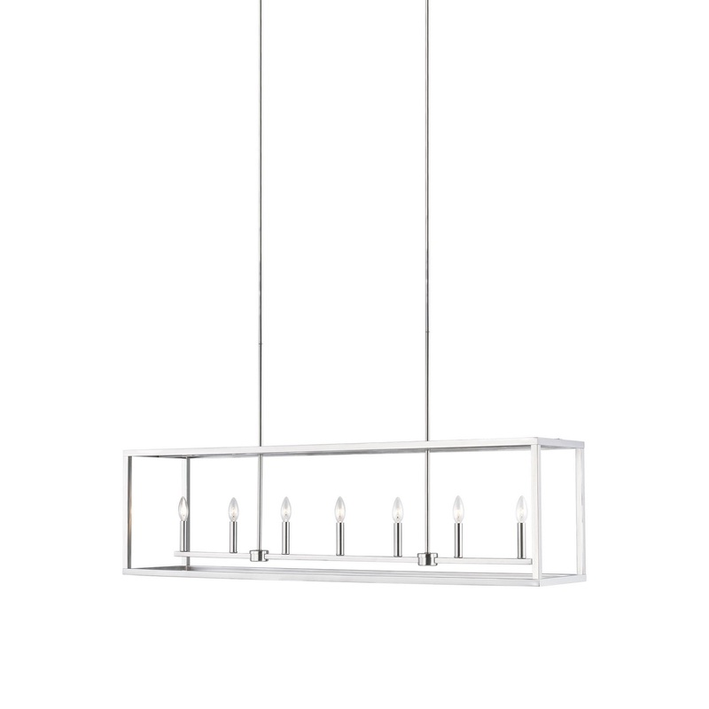 Generation Lighting 6634507EN-962 Moffet Street Seven Light Island Pendant, Brushed Nickel
