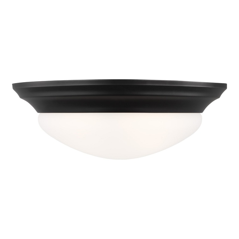 Generation Lighting 75435-112 Nash Two Light Flush Mount, Midnight Black
