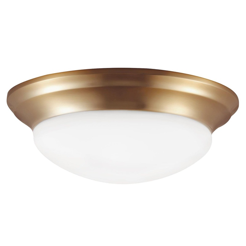 Generation Lighting 75435-848 Nash Two Light Flush Mount, Satin Brass