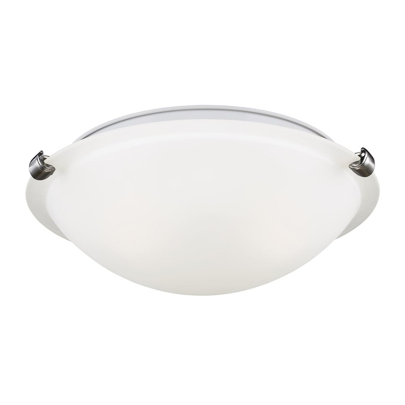 Generation Lighting 7543502-962 Clip Ceiling Flush Mount Two Light Flush Mount, Brushed Nickel
