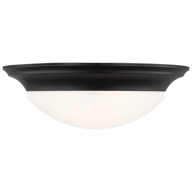 Generation Lighting 75436EN3-112 Nash Three Light Flush Mount, Midnight Black