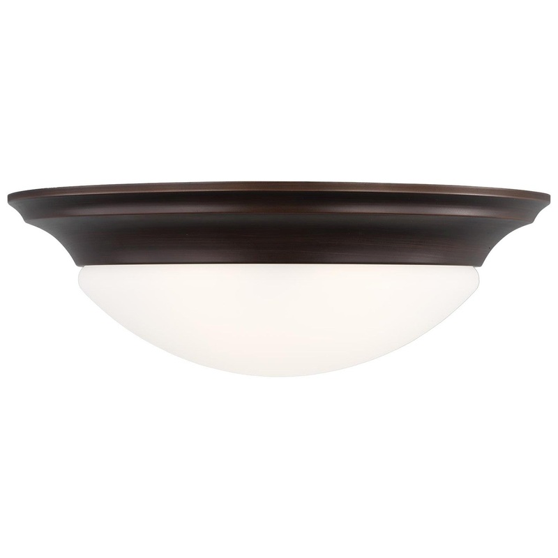 Generation Lighting 75436EN3-710 Nash Three Light Flush Mount, Bronze