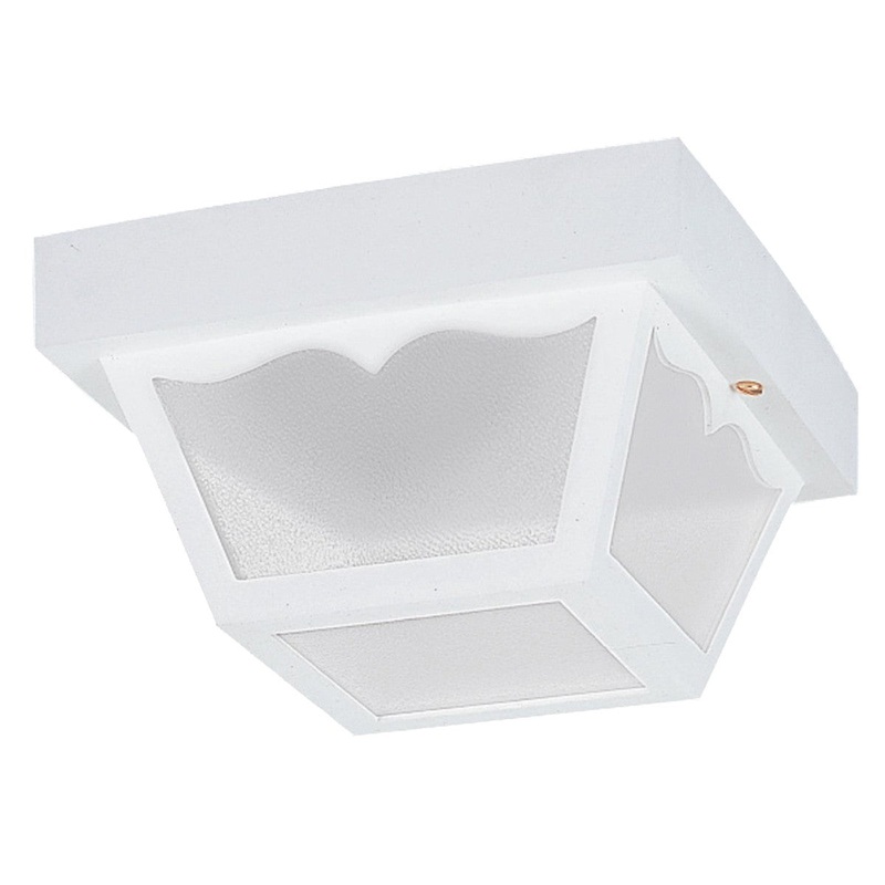 Generation Lighting 7567-15 Outdoor Ceiling One Light Outdoor Flush Mount, White