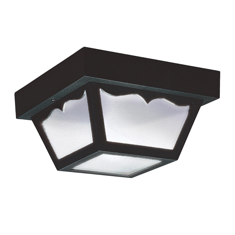 Generation Lighting 7567-32 Outdoor Ceiling One Light Outdoor Flush Mount, Black