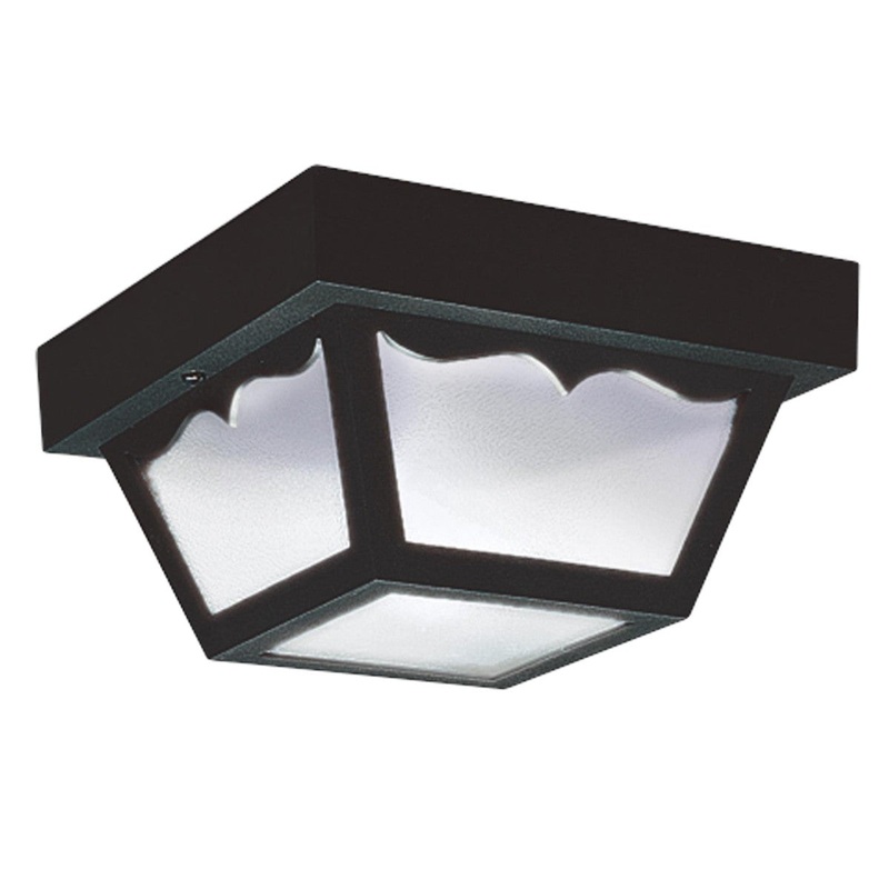 Generation Lighting 7567EN3-32 Outdoor Ceiling One Light Outdoor Flush Mount, Black