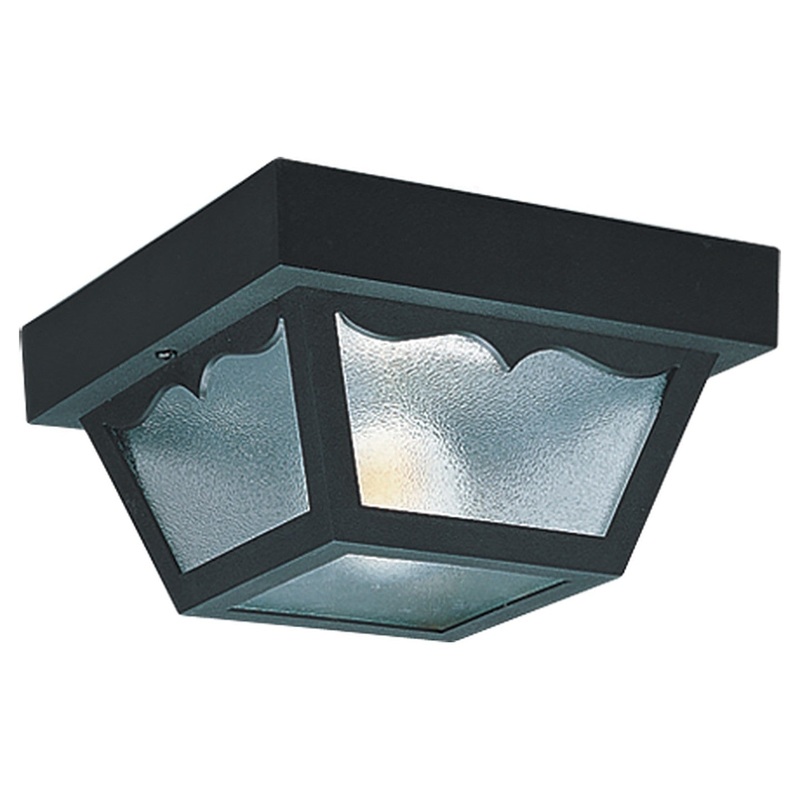 Generation Lighting 7569-32 Outdoor Ceiling Two Light Outdoor Flush Mount, Black