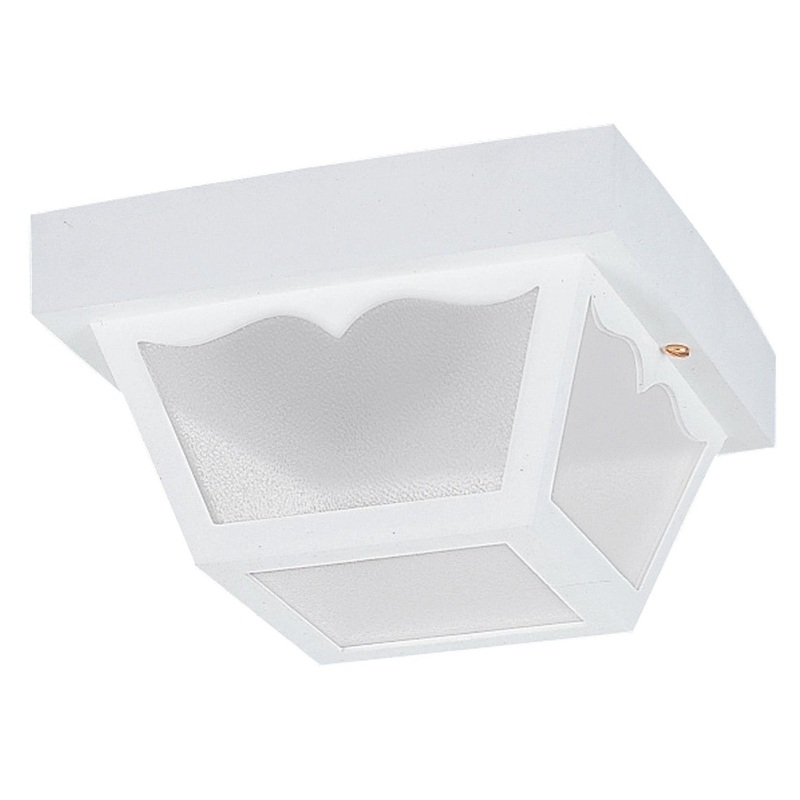 Generation Lighting 7569EN3-15 Outdoor Ceiling Two Light Outdoor Flush Mount, White