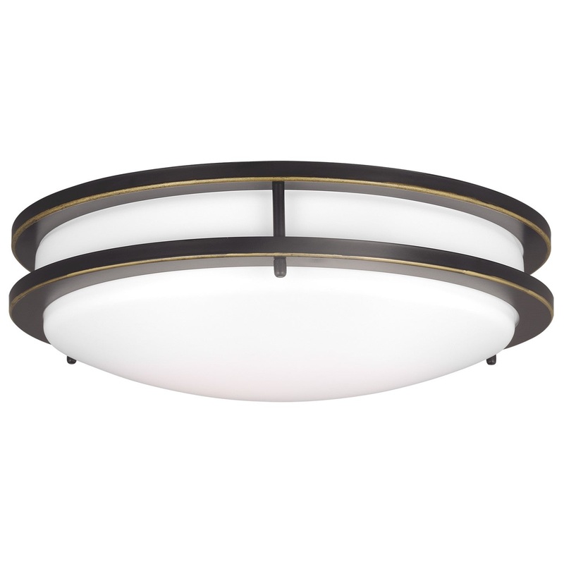 Generation Lighting 7650893S-71 Mahone LED Flush Mount, Antique Bronze