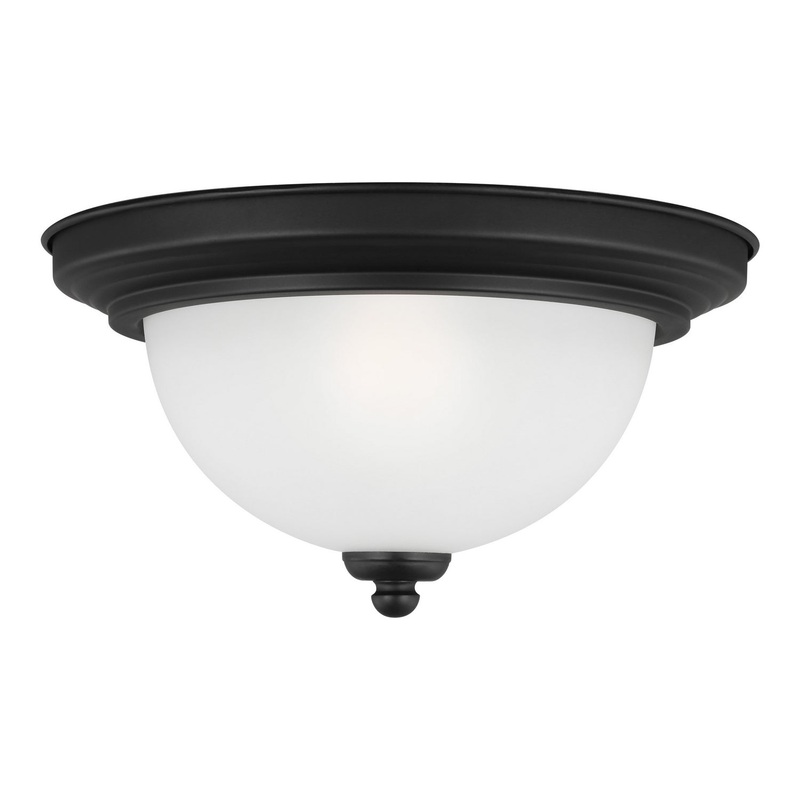 Generation Lighting 77063EN3-112 Geary One Light Flush Mount, Midnight Black