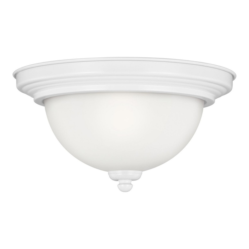 Generation Lighting 77063EN3-15 Geary One Light Flush Mount, White