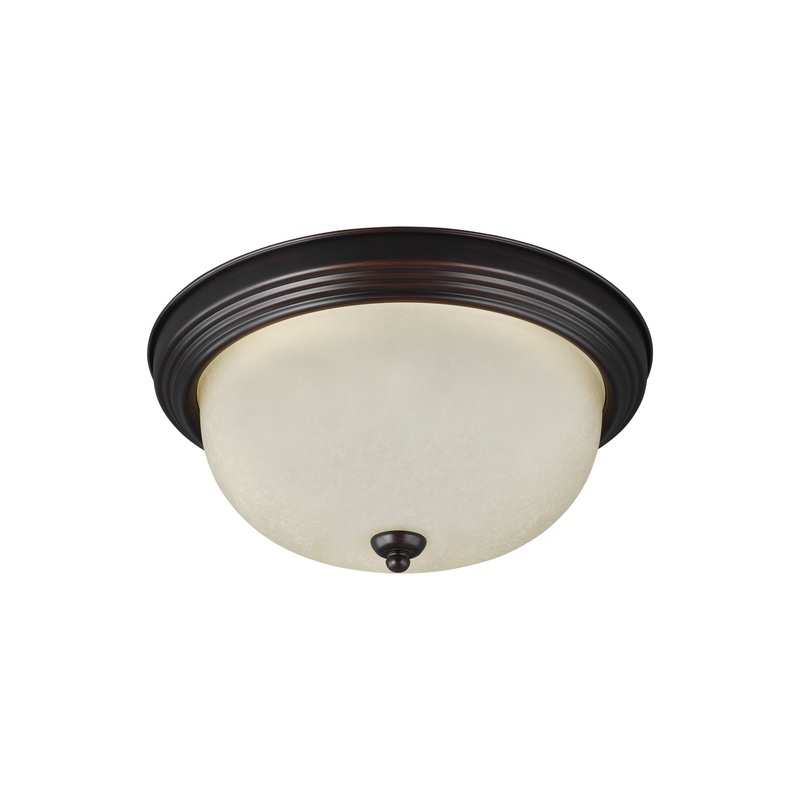 Generation Lighting 77063EN3-710 Geary One Light Flush Mount, Bronze