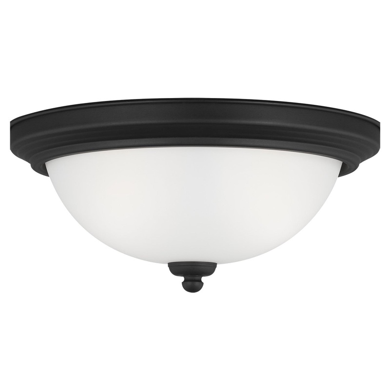 Generation Lighting 77064-112 Geary Two Light Flush Mount, Midnight Black