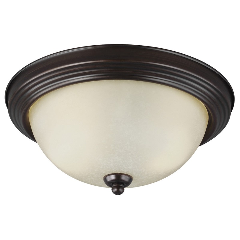 Generation Lighting 77064-710 Geary Two Light Flush Mount, Bronze