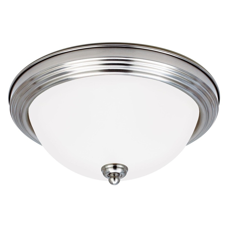 Generation Lighting 77064EN3-962 Geary Two Light Flush Mount, Brushed Nickel