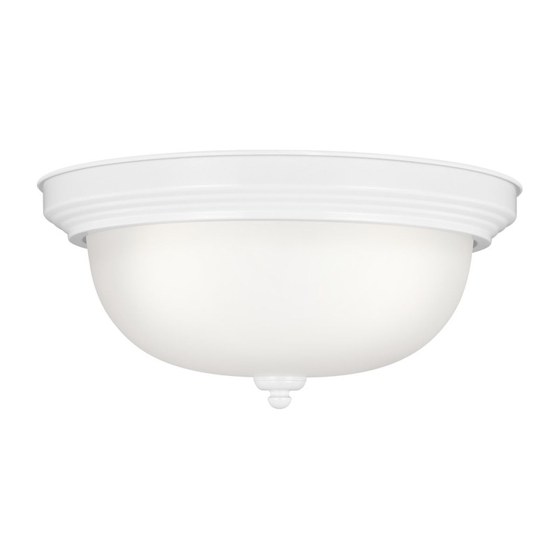 Generation Lighting 77065-15 Geary Three Light Flush Mount, White