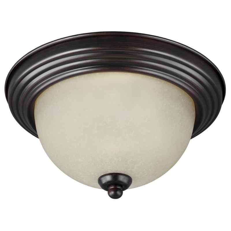 Generation Lighting 77065-710 Geary Three Light Flush Mount, Bronze