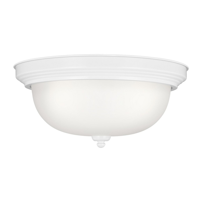 Generation Lighting 77065EN3-15 Geary Three Light Flush Mount, White