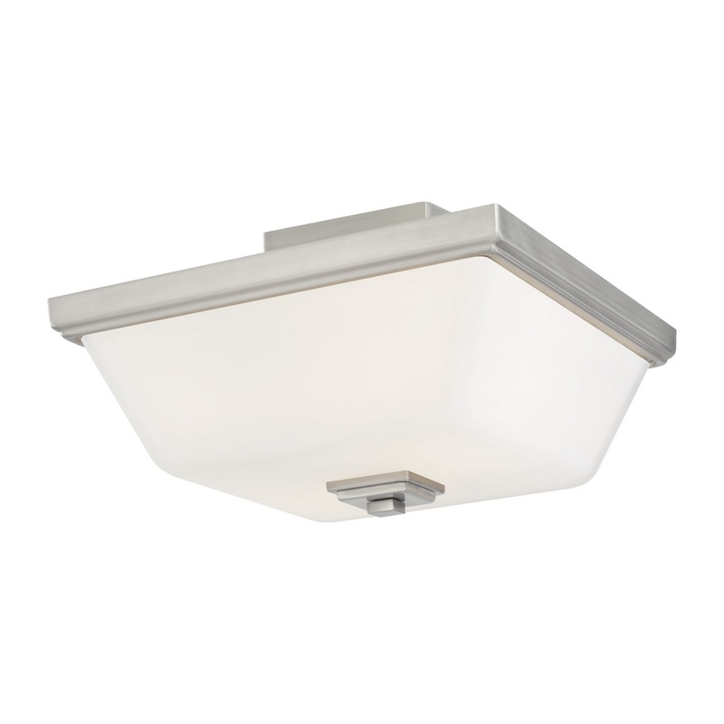 Generation Lighting 7713702-962 Ellis Harper Two Light Semi-Flush Mount, Brushed Nickel
