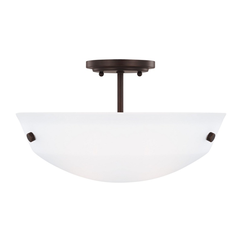 Generation Lighting 7715202EN3-710 Kerrville Two Light Semi-Flush Convertible Pendant, Bronze