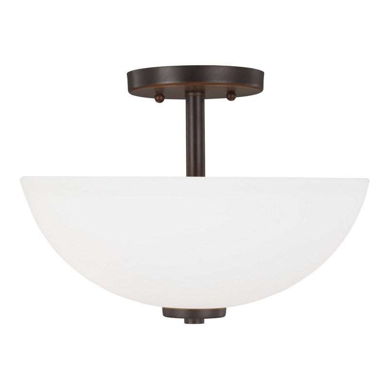 Generation Lighting 77160EN3-710 Oslo Two Light Semi-Flush Mount, Bronze (Discontinued)