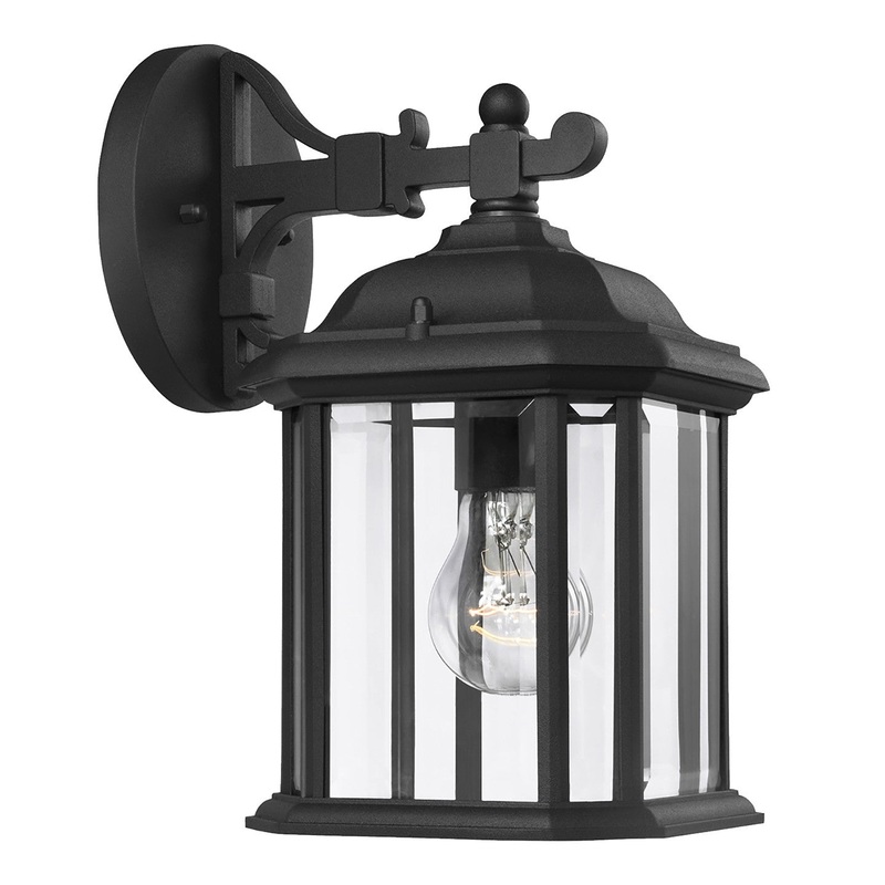 Generation Lighting 84029-12 Kent One Light Outdoor Wall Lantern, Black