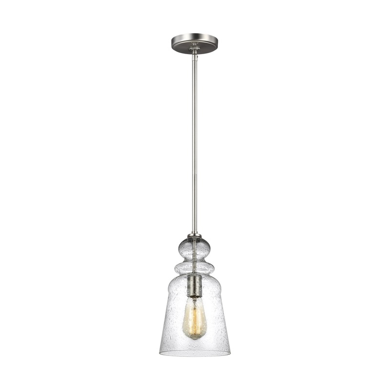 Generation Lighting 6536901-962 Kea One Light Pendant, Brushed Nickel