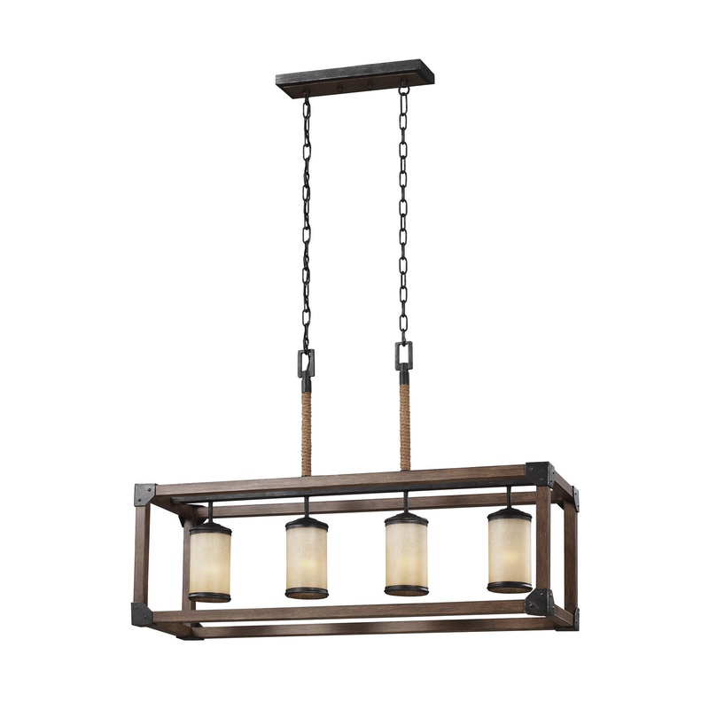 Generation Lighting 6613304EN3-846 Dunning Four Light Island Pendant, Stardust