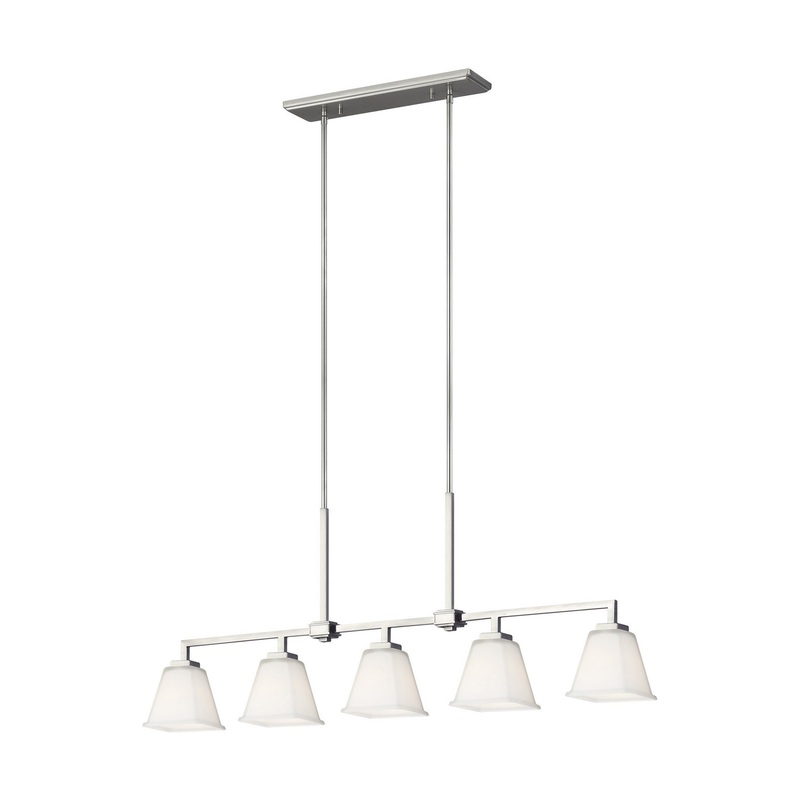 Generation Lighting 6613705EN3-962 Ellis Harper Five Light Island Pendant, Brushed Nickel (Discontinued)