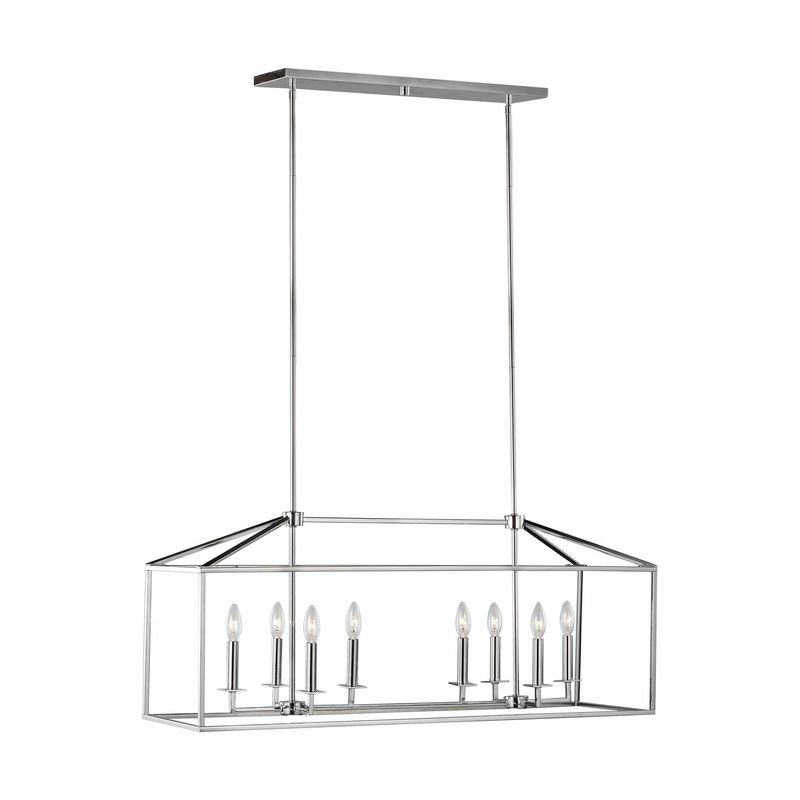 Generation Lighting 6615008-05 Perryton Eight Light Island Pendant, Chrome