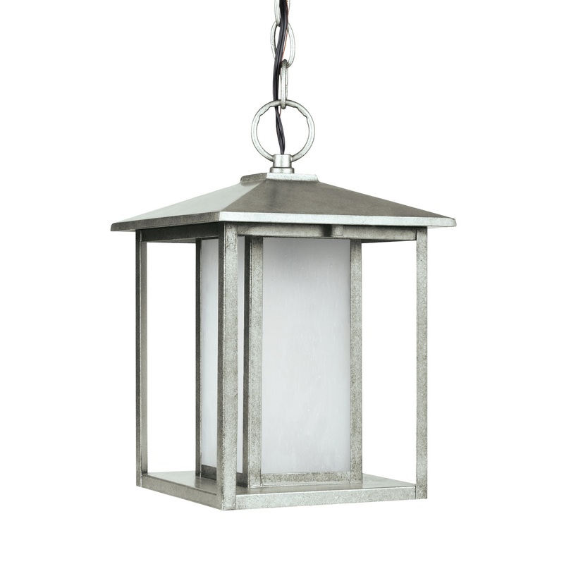 Generation Lighting 69029-57 Hunnington One Light Outdoor Pendant, Weathered Pewter