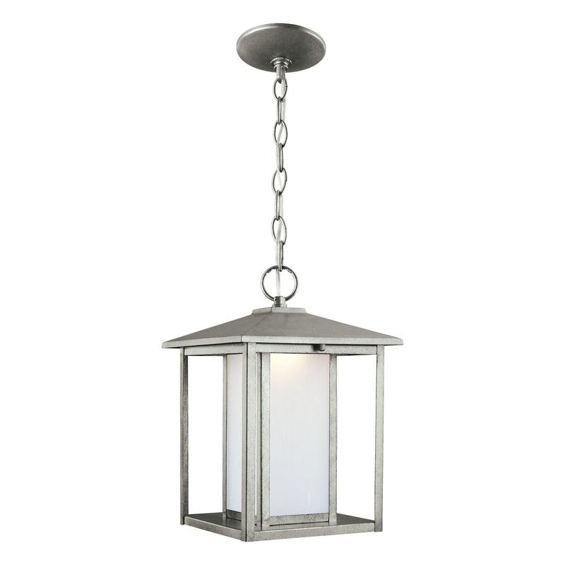 Generation Lighting 6902997S-57 Hunnington LED Outdoor Pendant, Weathered Pewter