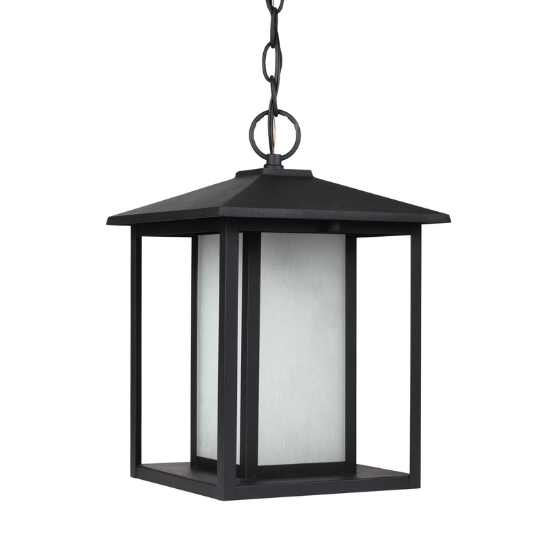 Generation Lighting 69029EN3-12 Hunnington One Light Outdoor Pendant, Black