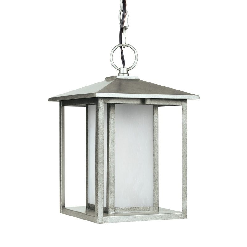 Generation Lighting 69029EN3-57 Hunnington One Light Outdoor Pendant, Weathered Pewter